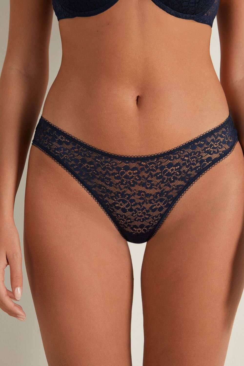 Tezenis Recycled Koronkowe High-Cut Panties Niebieskie Niebieskie | 4210-MIYWT