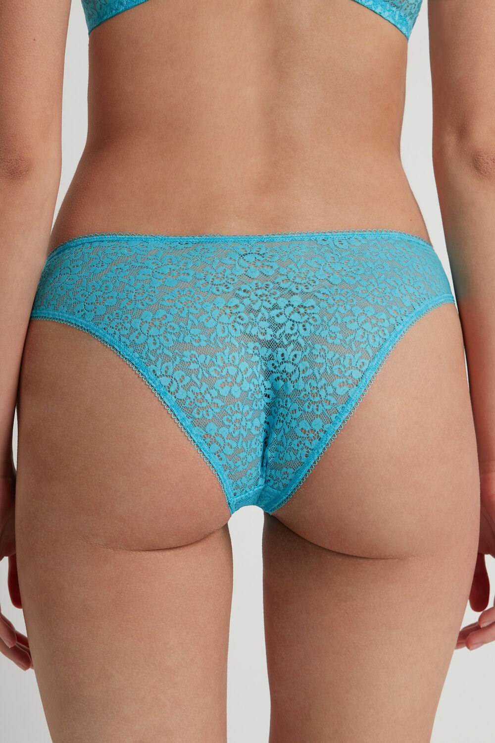 Tezenis Recycled Koronkowe High-Cut Panties Głęboka Niebieskie Niebieskie | 8901-ILECV