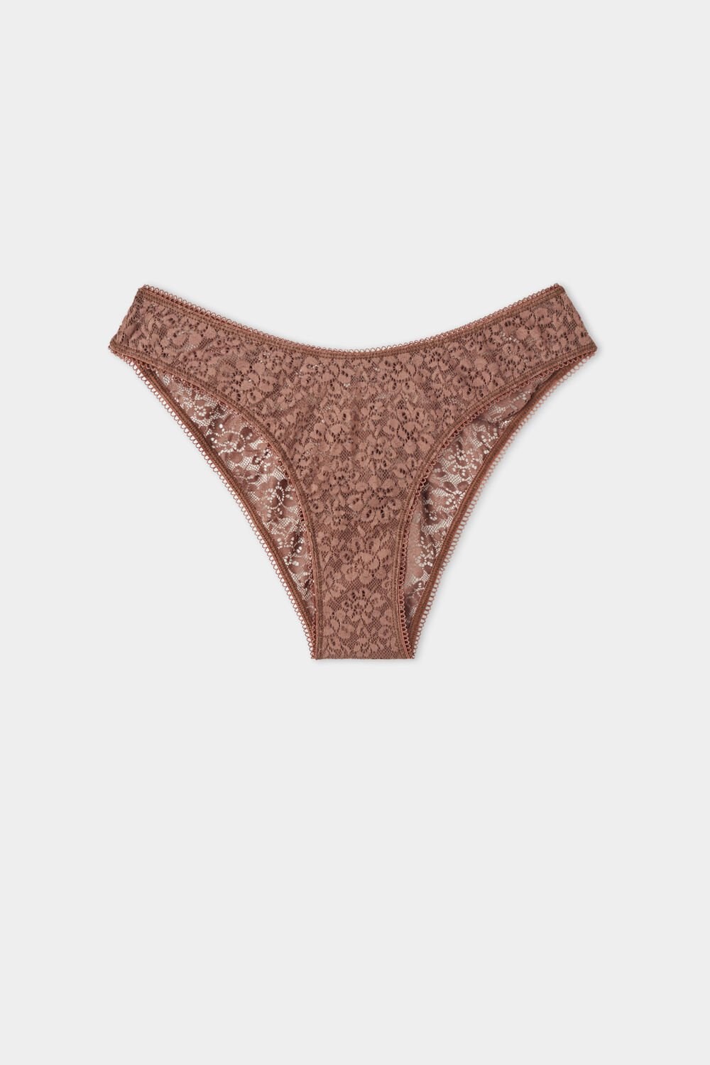 Tezenis Recycled Koronkowe High-Cut Panties Brązowe Brązowe | 8907-CJSRO