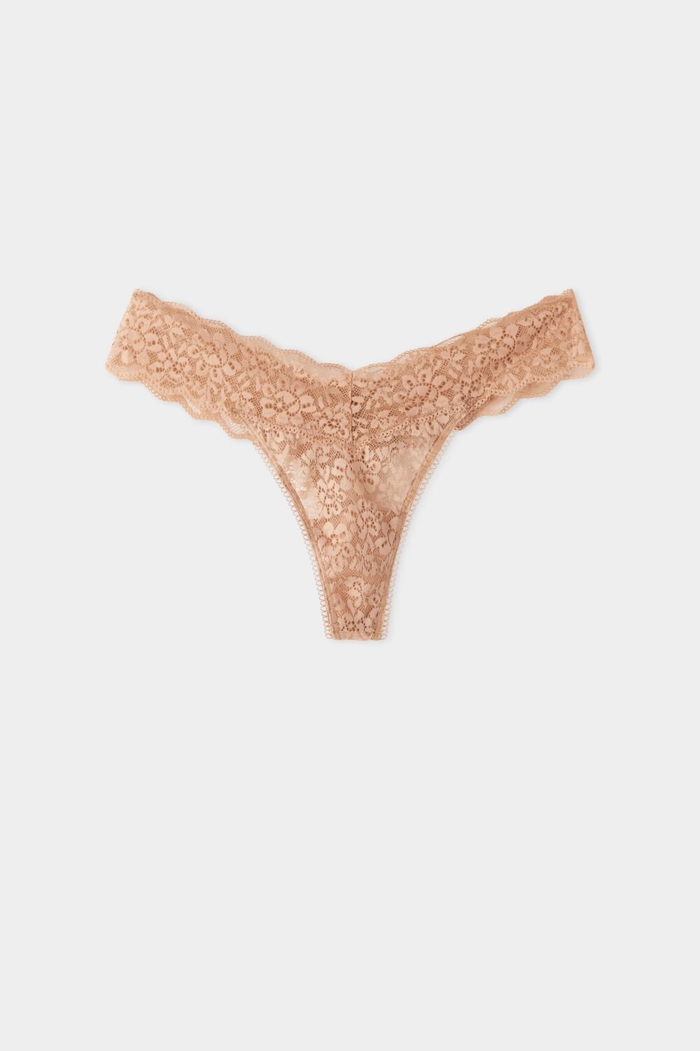 Tezenis Recycled Koronkowe High-Cut Stringi Nude Natural Blush 1905 | 7048-ZRYUI