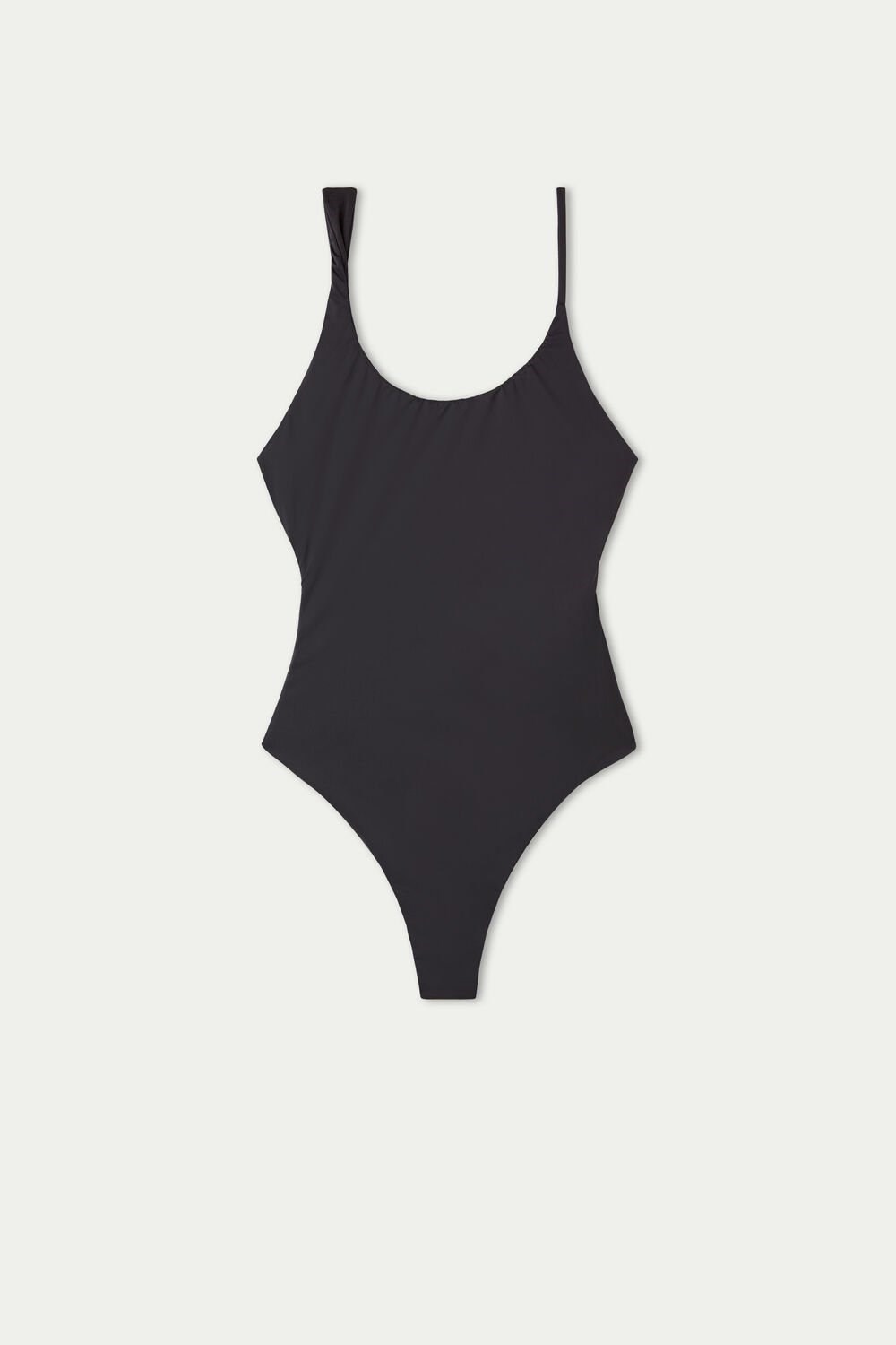 Tezenis Recycled Microfiber Asymmetric Cut Out High Cut One Piece Swimsuit Czarne Czarne | 8295-QJOTR