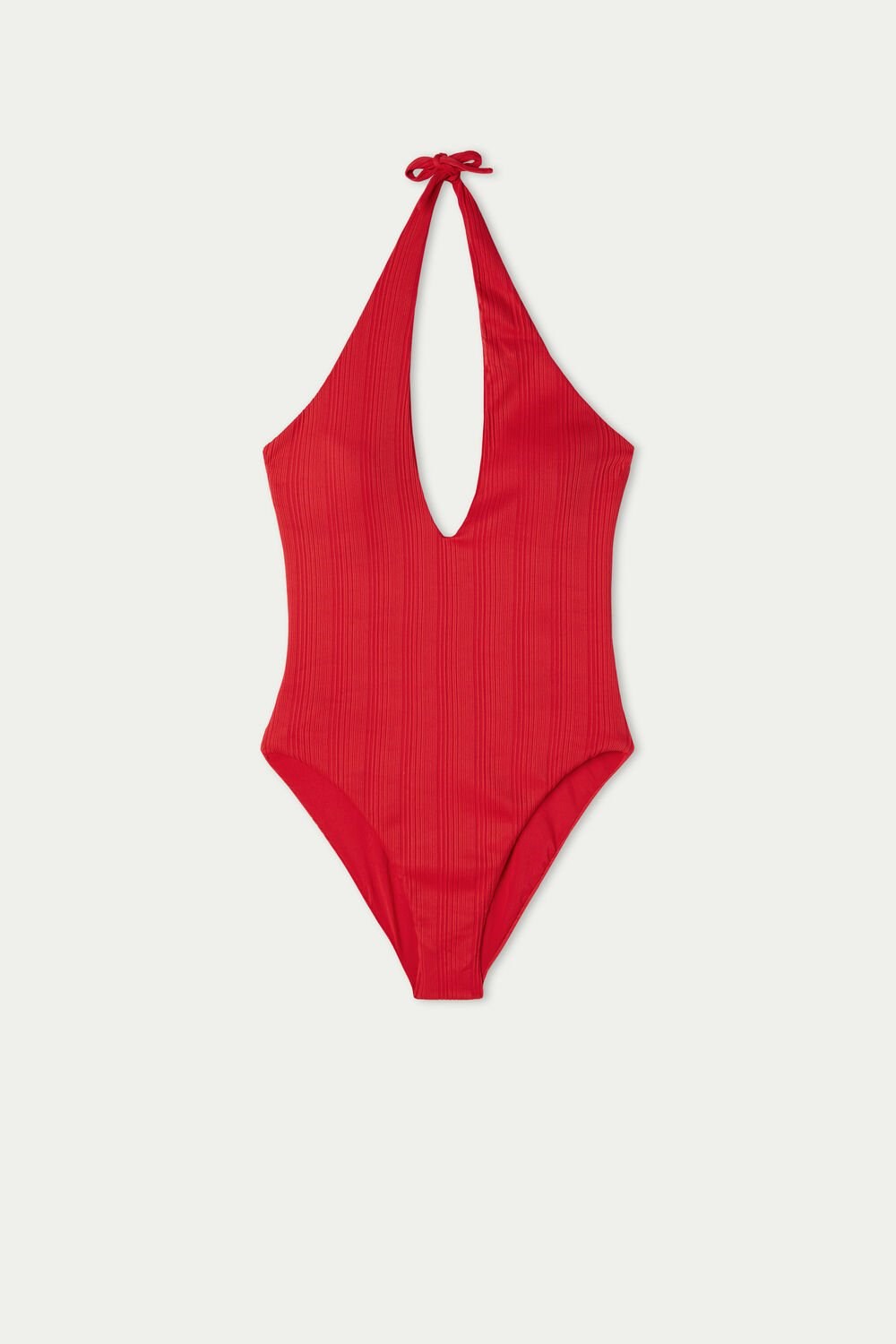 Tezenis Recycled Red Żebrowany Lightly Watowany One Piece Swimsuit Czerwone Czerwone | 3865-EWMCP