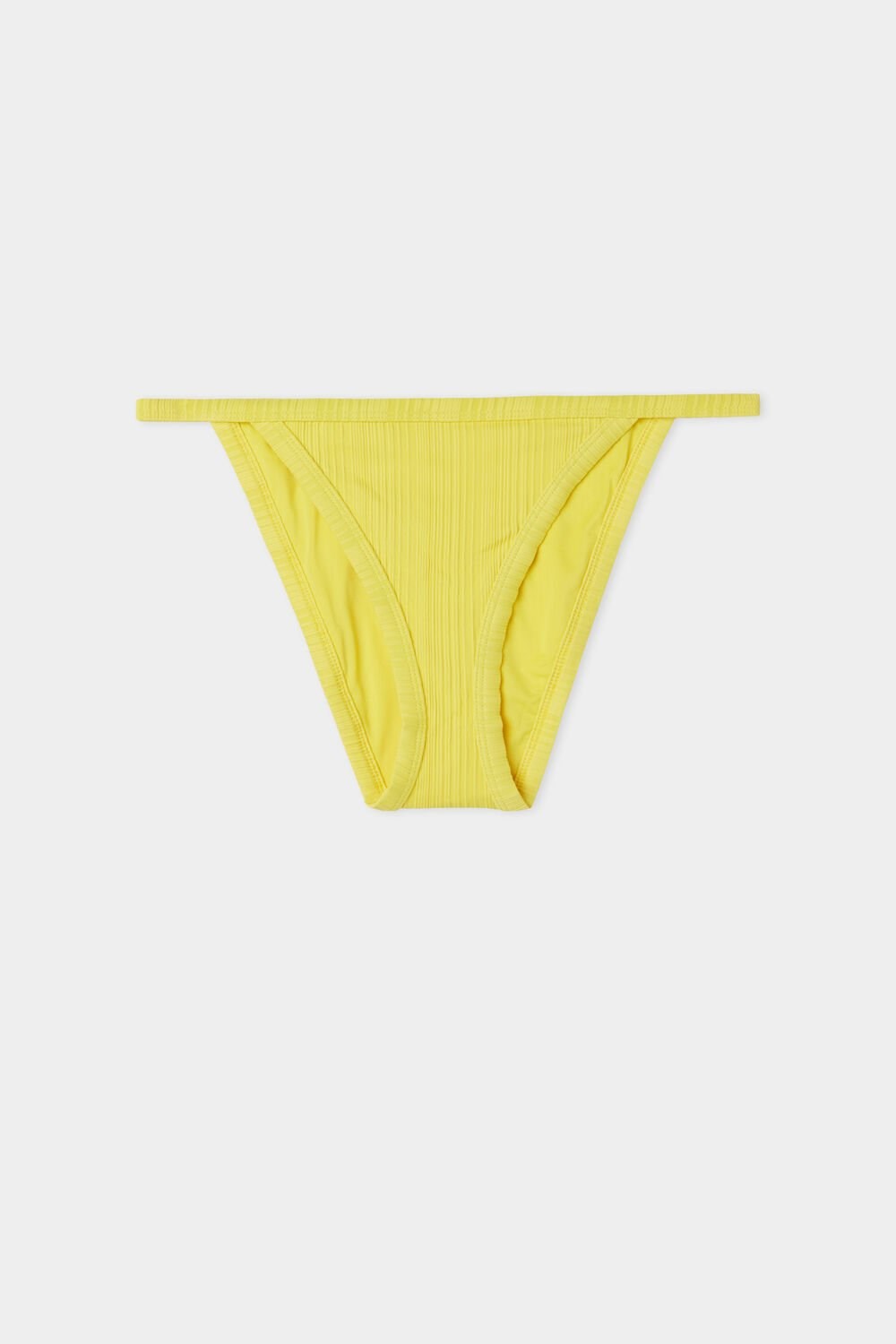 Tezenis Recycled Żebrowany String Stringi Bikini Bottoms Żółte Cytrynowy Żółte | 2096-MJOTK