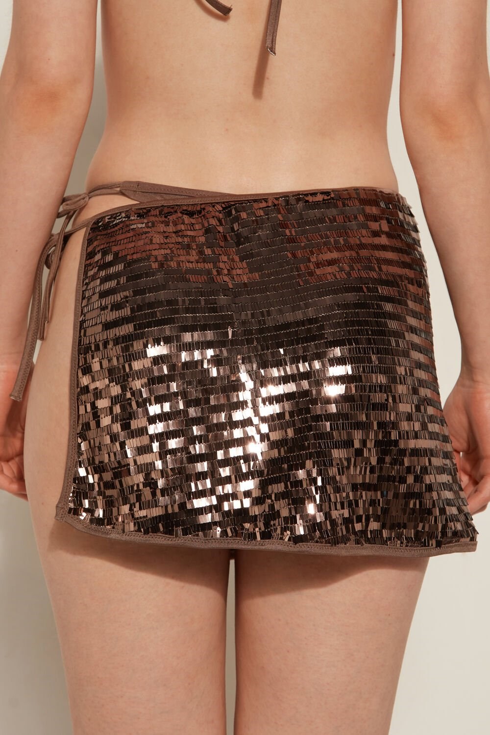 Tezenis Riviera Sequin Pareo Mini Skirt Brązowe Brązowe | 4018-FJMLZ