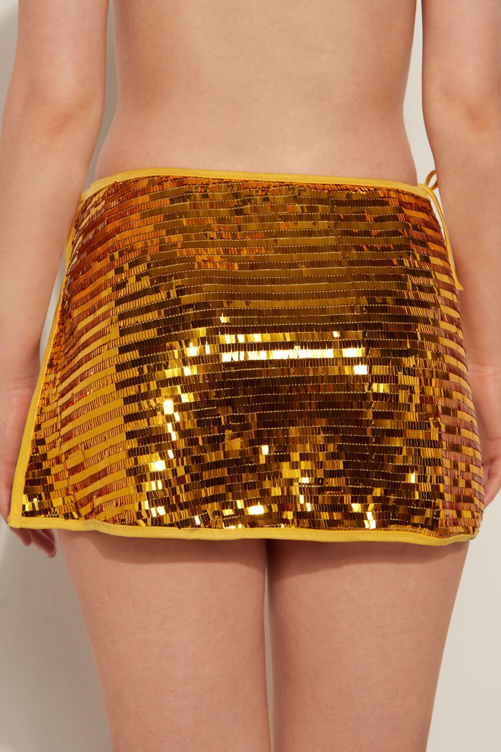 Tezenis Riviera Sequin Pareo Mini Skirt Żółte | 4350-BMYDI