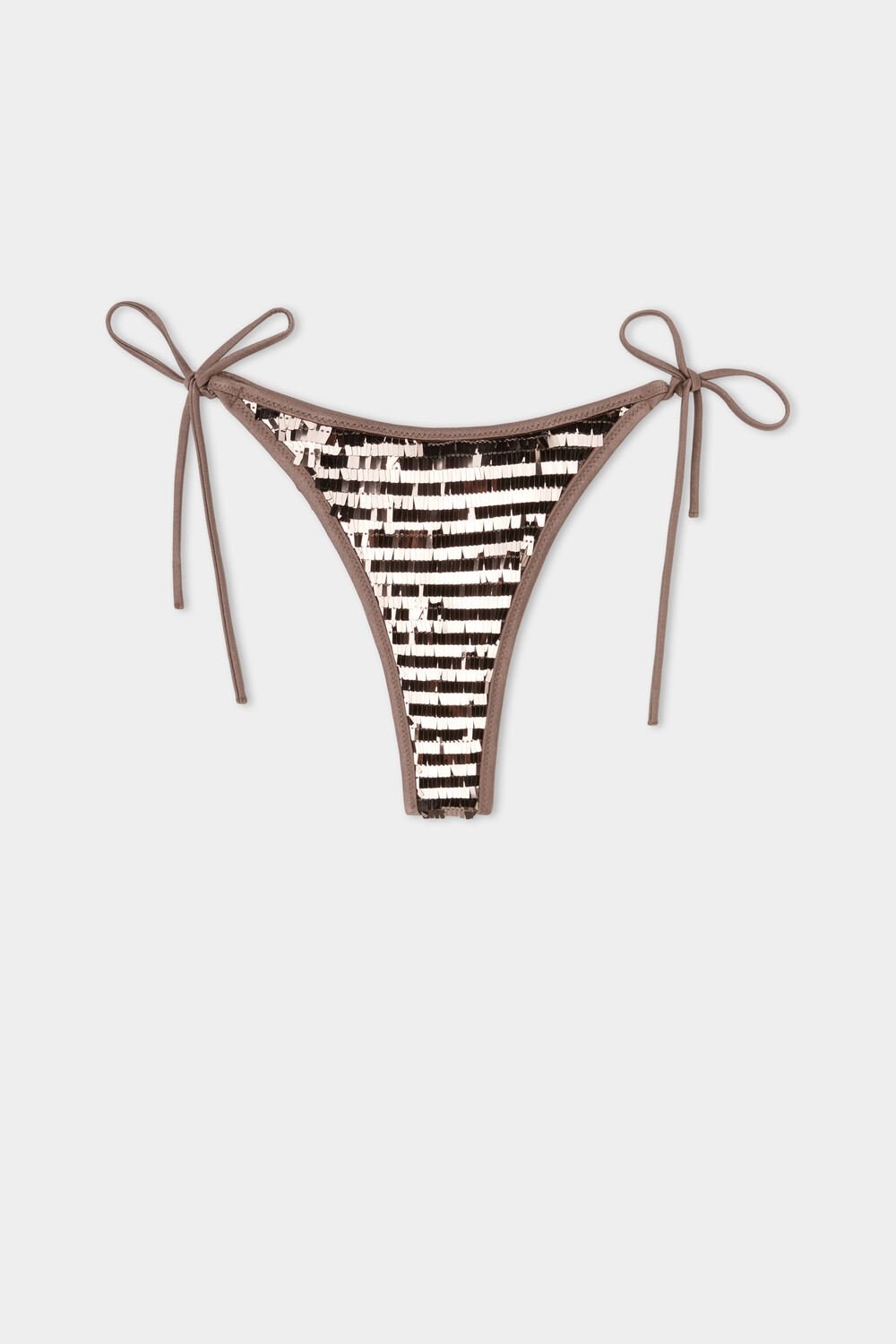 Tezenis Riviera Sequin String Brazilian Bikini Bottoms Brązowe Brązowe | 1385-EDIVN