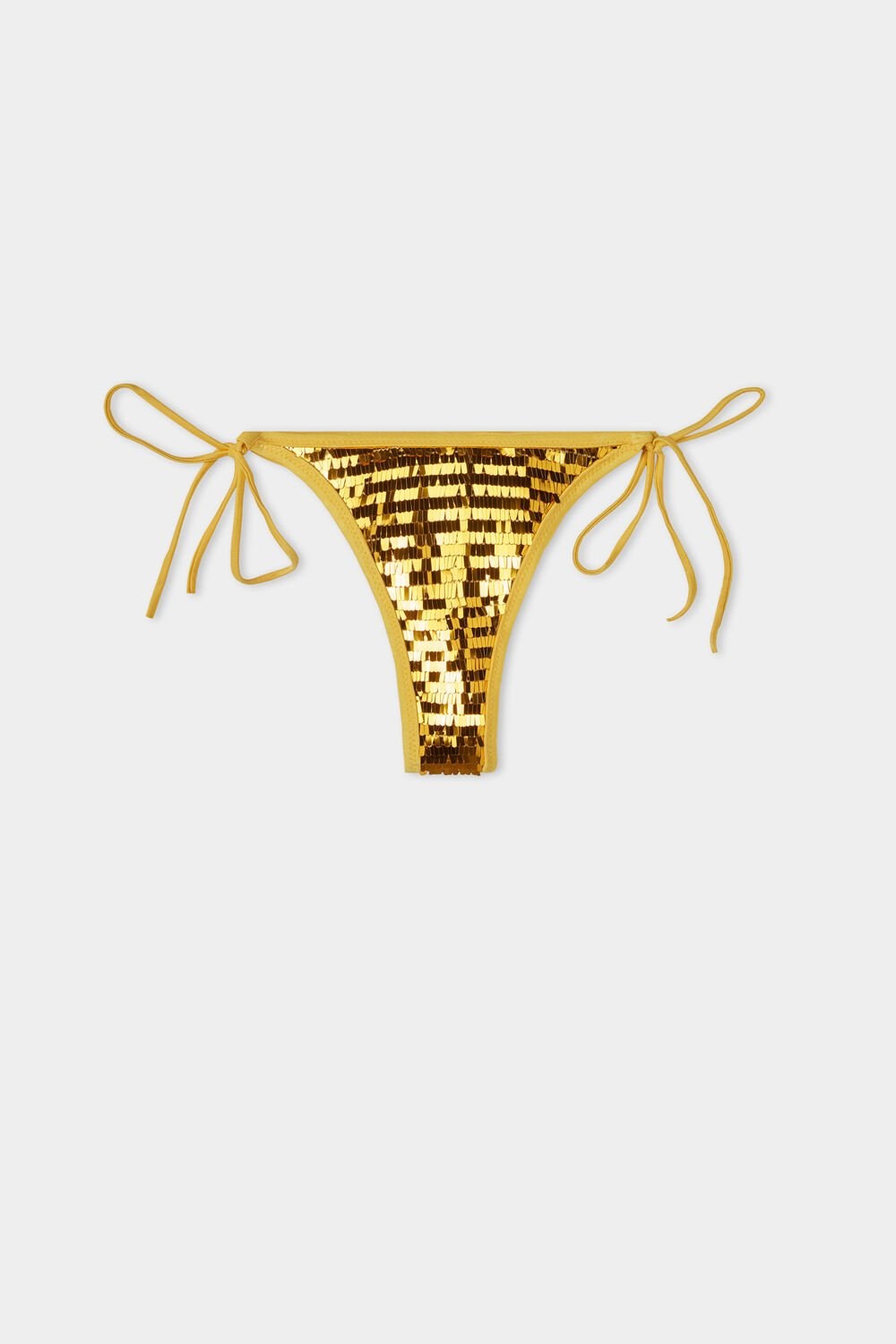 Tezenis Riviera Sequin String Brazilian Bikini Bottoms Żółte | 3854-RJWPC