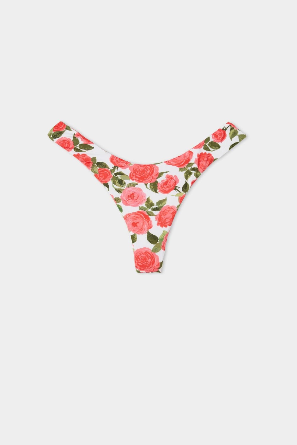 Tezenis Romantic Roses High-Cut Brazilian Bikini Bottoms Różowe | 4583-UBXJI