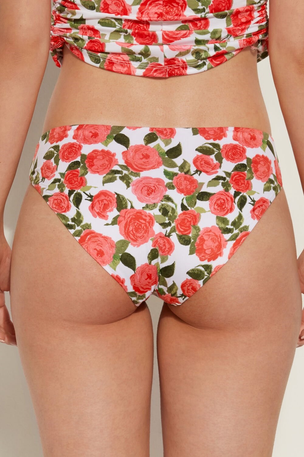 Tezenis Romantic Roses Klasyczne Bikini Bottoms Różowe | 2351-FSIAG