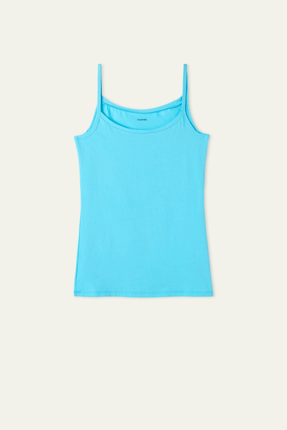 Tezenis Round-Neck Stretch Bawełniane Tank Top Głęboka Niebieskie Niebieskie | 3928-GERUB