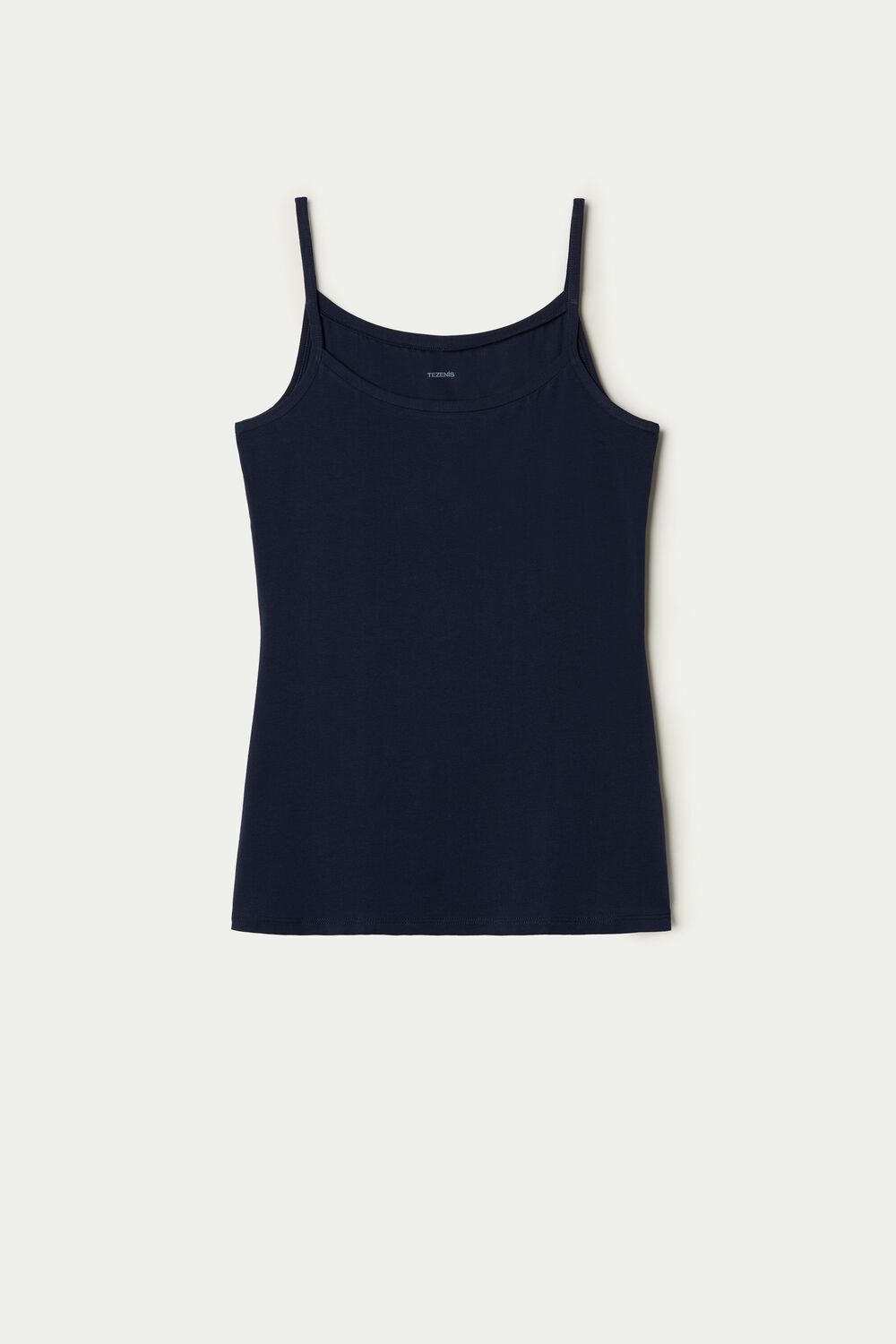 Tezenis Round-Neck Stretch Bawełniane Tank Top Niebieskie Niebieskie | 5610-NSAQU