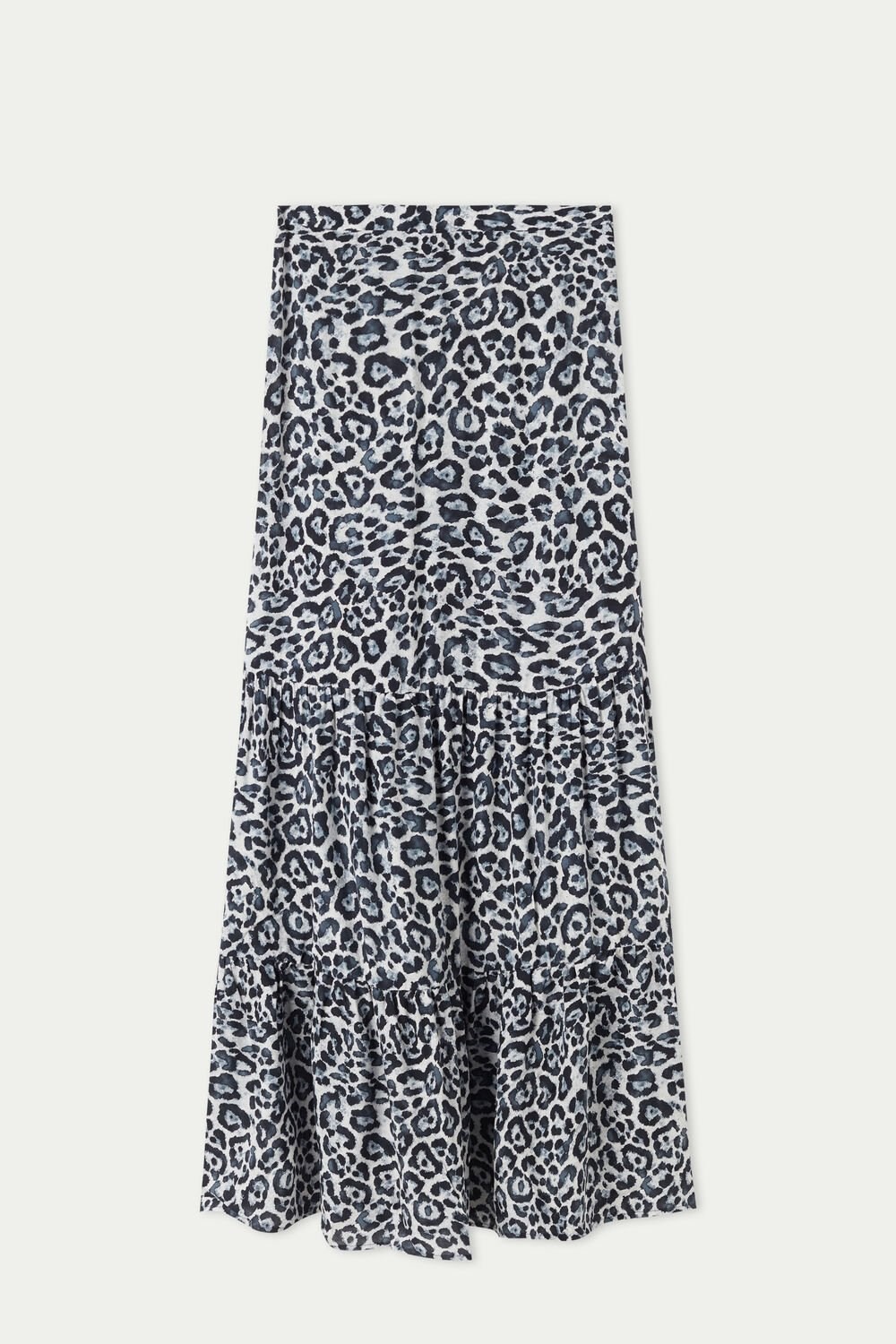 Tezenis Ruffled Cloth Maxi Skirt Print Gray Spotted Print 840u | 1572-JVNPR