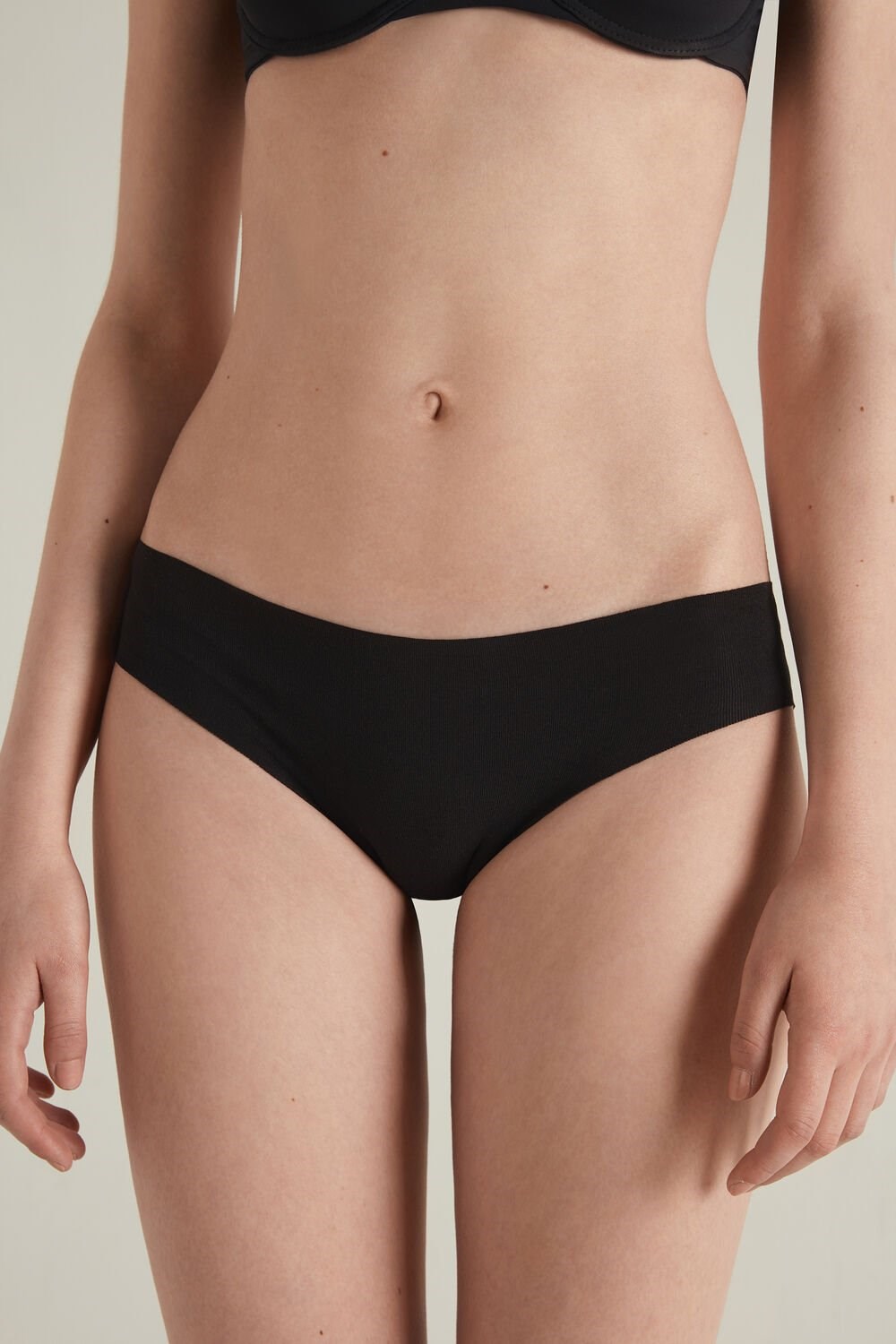 Tezenis Seamless Bawełniane Briefs Czarne Czarne | 0576-OLWVX