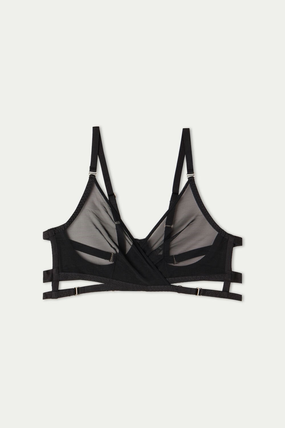 Tezenis Seduction Mesh Paris Balconette Bra Czarne Czarne | 0429-NIRXC