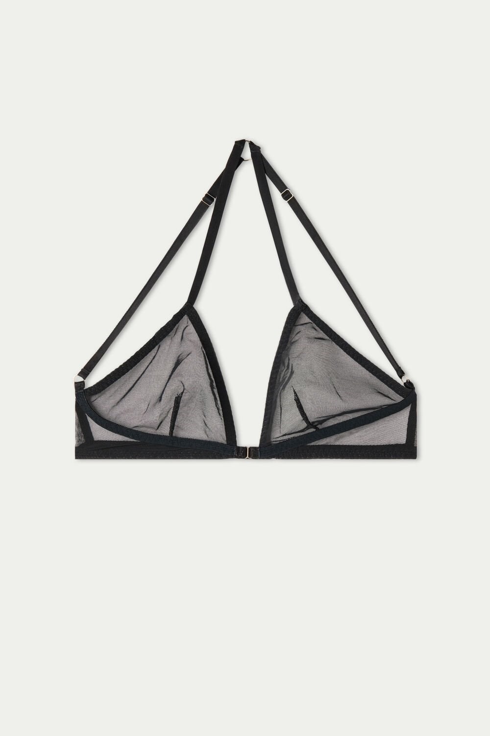 Tezenis Seduction Mesh Triangle Bra Czarne Czarne | 7369-LKMTH