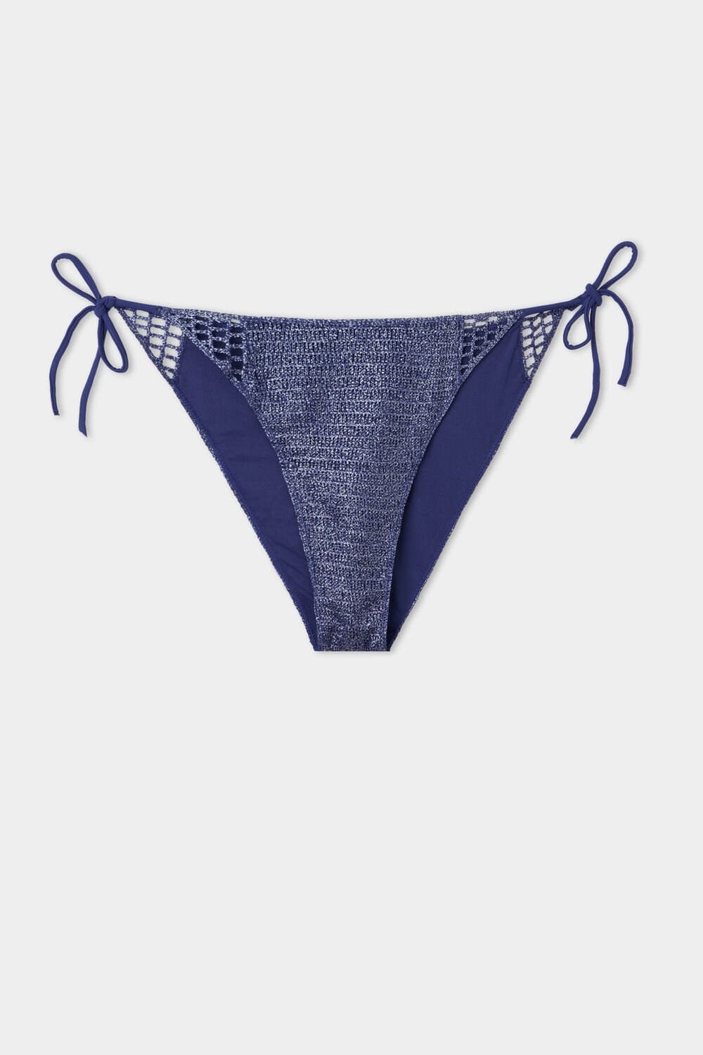 Tezenis Shiny Crochet Tied String Bikini Bottoms Niebieskie Srebrne Niebieskie | 7216-WZPAO