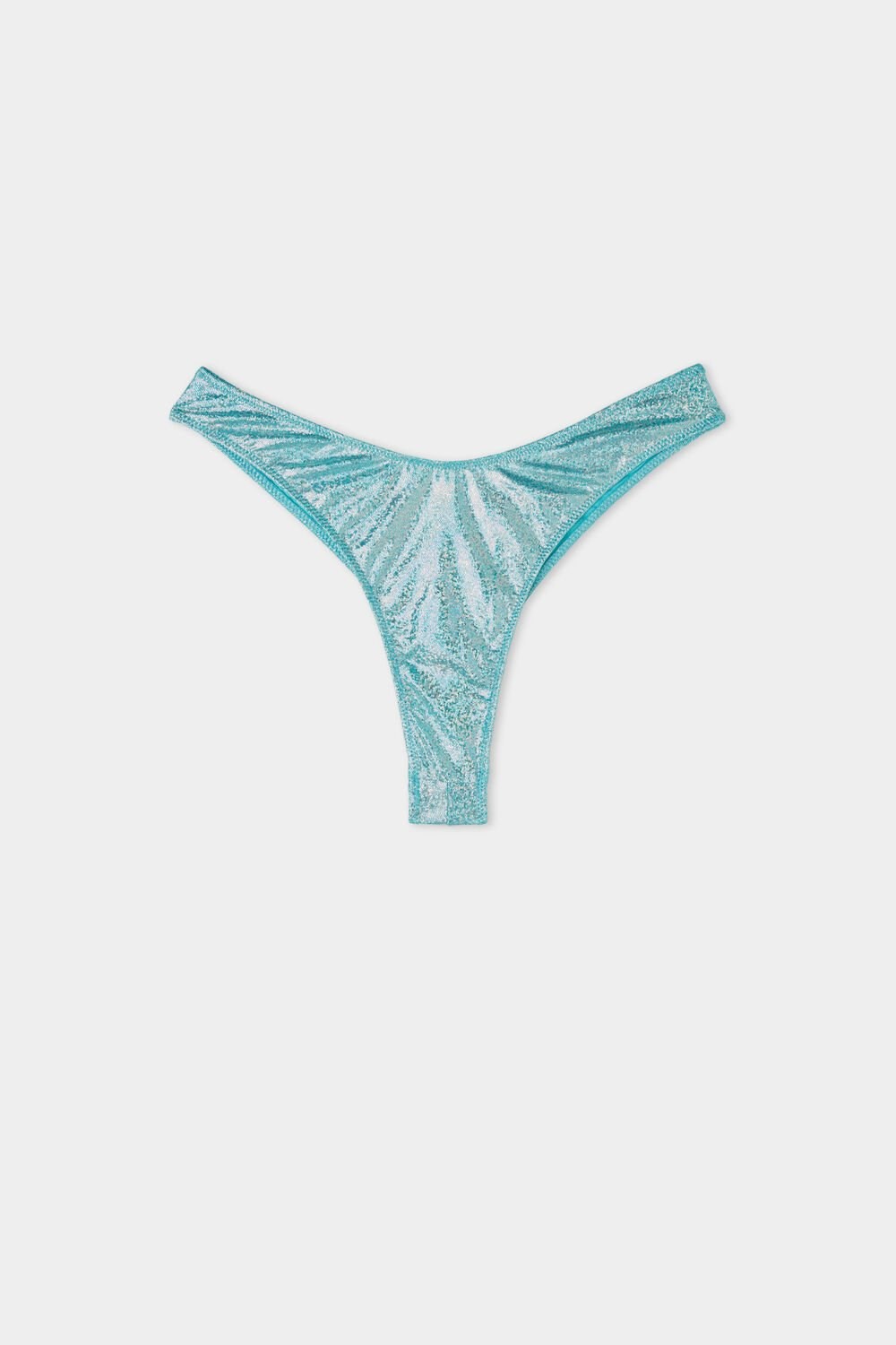 Tezenis Shiny Mermaid High-Cut Brazilian Bikini Bottoms Niebieskie Turkusowe | 3408-FTMEW