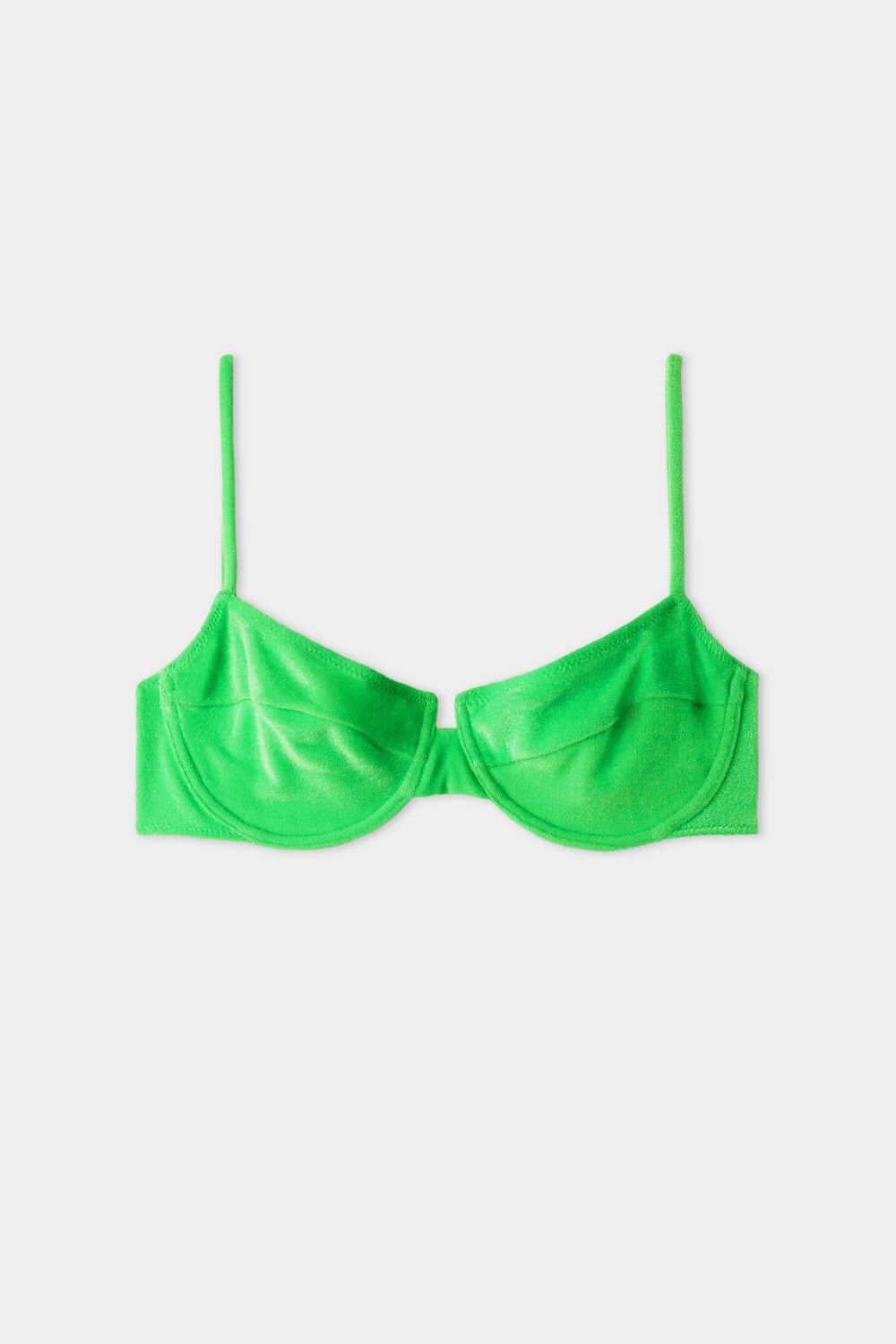 Tezenis Soft Velvet Balconette Bikini Top Zielone Zielone | 9271-RGWDE