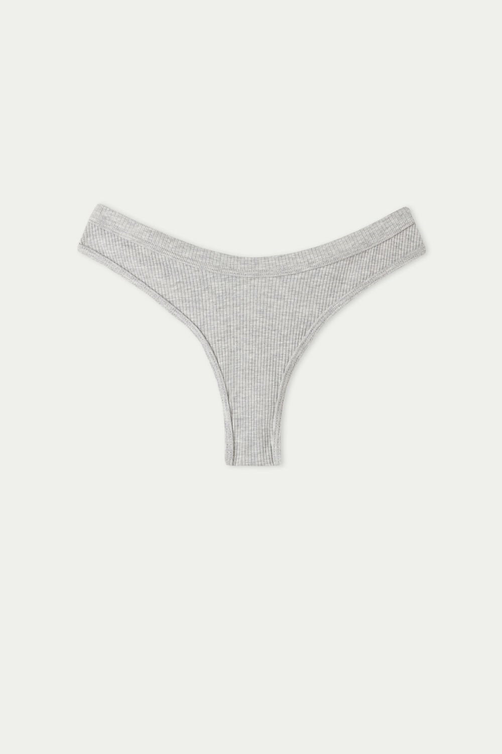 Tezenis Spring Rib High-Cut Bawełniane Brazilian Panties Szare Głęboka | 1820-GFEQP