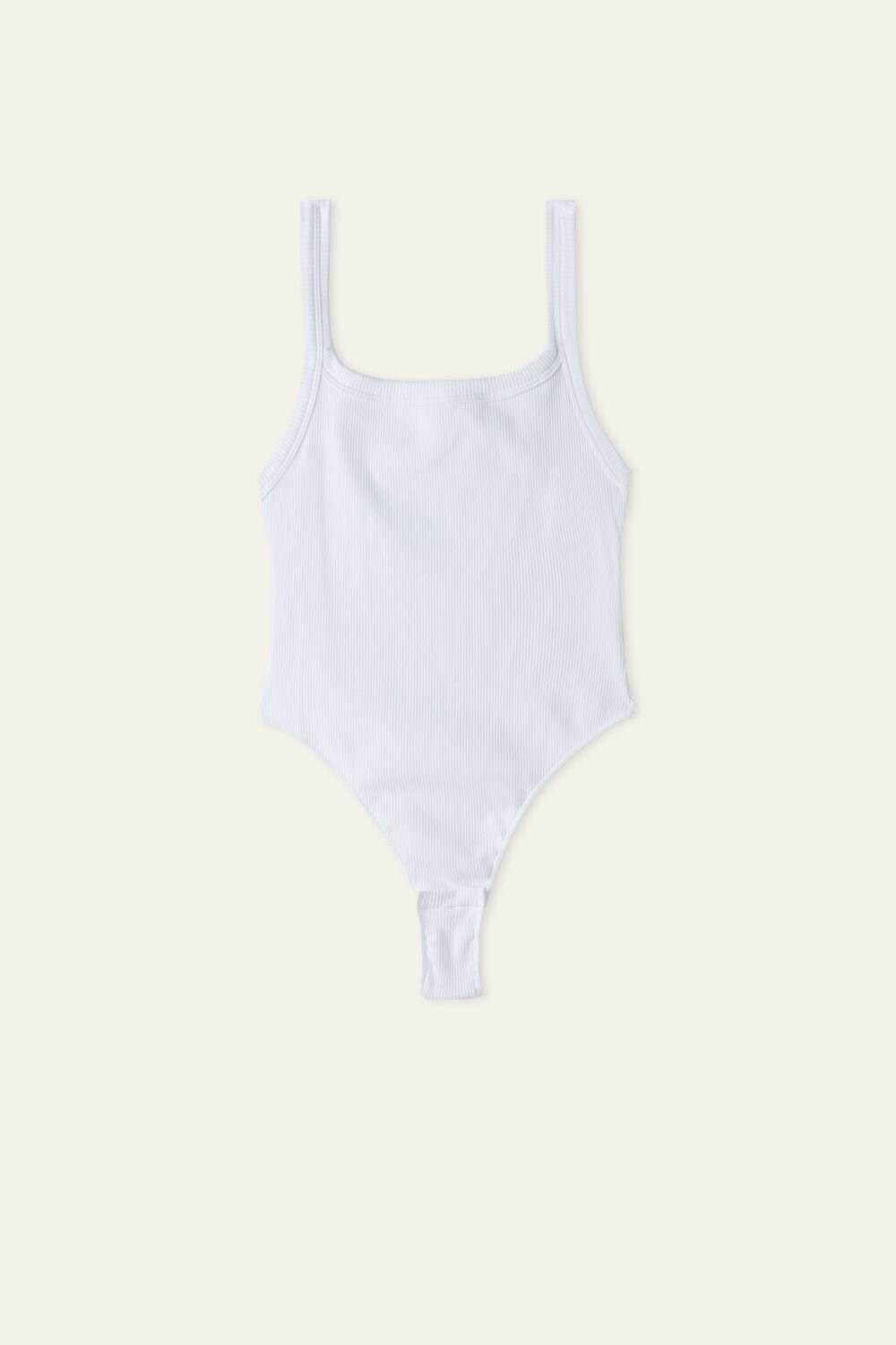 Tezenis Spring Rib High-Cut Bawełniane Bodysuit Białe Białe | 3016-BTUZP