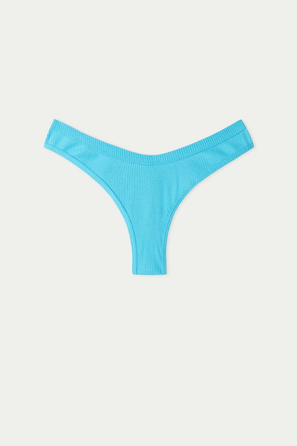 Tezenis Spring Rib High-Cut Bawełniane Brazilian Panties Głęboka Niebieskie Niebieskie | 4021-UIWBV