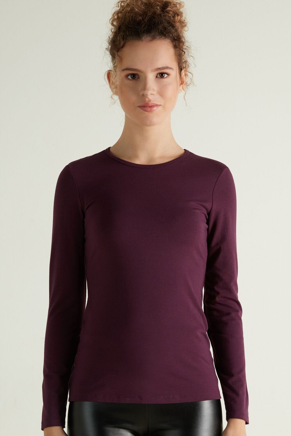 Tezenis Thermal Modal and Bawełniane Crew-Neck Top Violet Grape Skin 928u | 4238-YWQDC