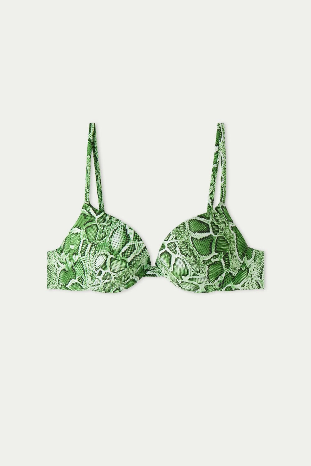 Tezenis Tropical Snake Push-Up Bikini Top Zielone Wąż | 7209-WFVPG