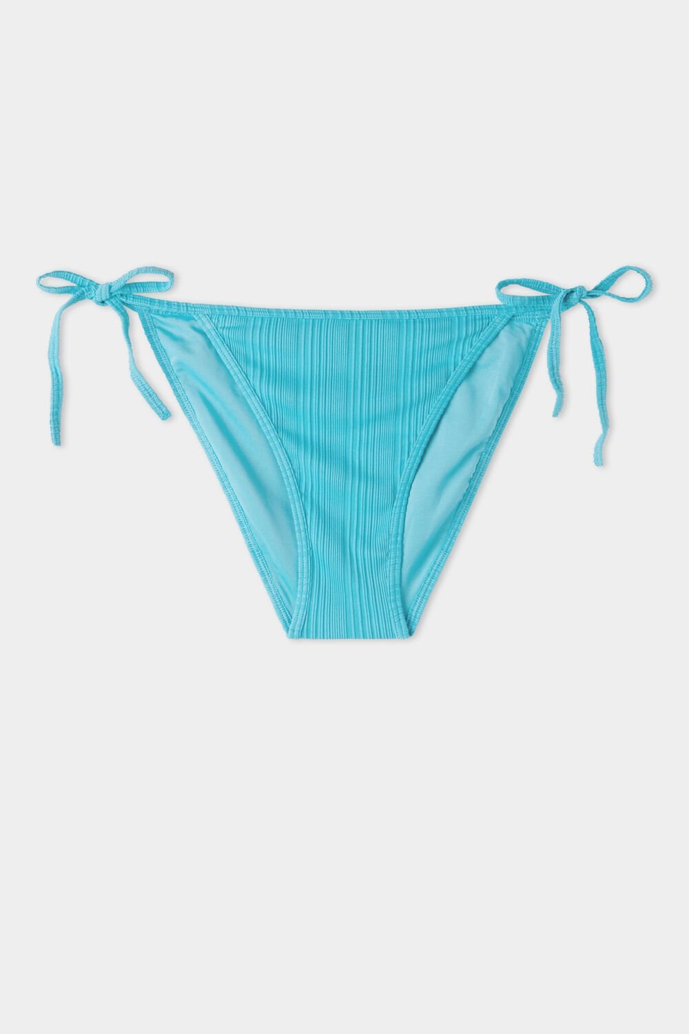 Tezenis Turquoise Żebrowany Recycled Tie-String Bikini Bottoms Niebieskie Turkusowe | 0789-KECQZ