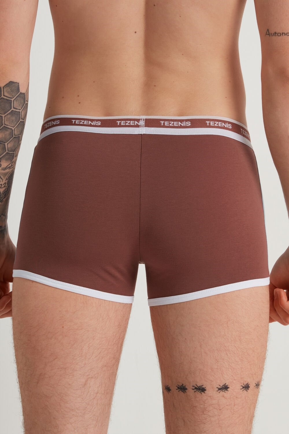 Tezenis Two-tone Bawełniane Boxers with Logoed Elastic Niebieskie Niebieskie | 4718-RLOEV