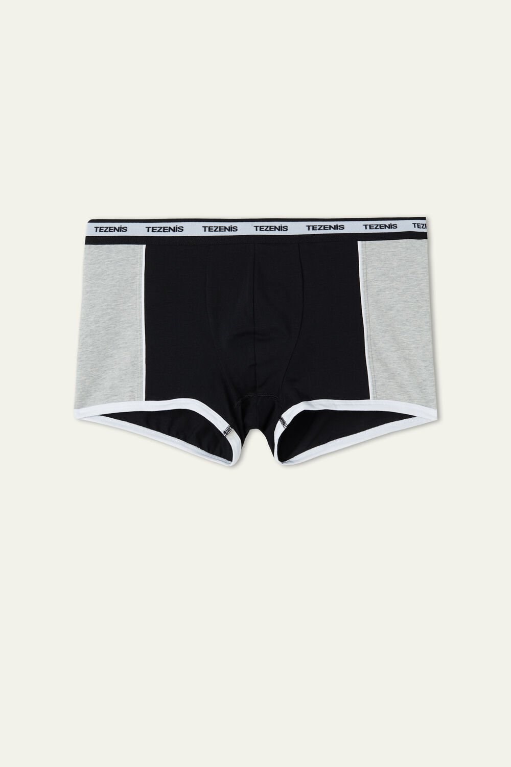 Tezenis Two-tone Bawełniane Boxers with Logoed Elastic Czarne | 5072-GIUFP