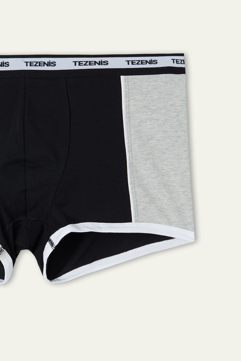 Tezenis Two-tone Bawełniane Boxers with Logoed Elastic Czarne | 5072-GIUFP