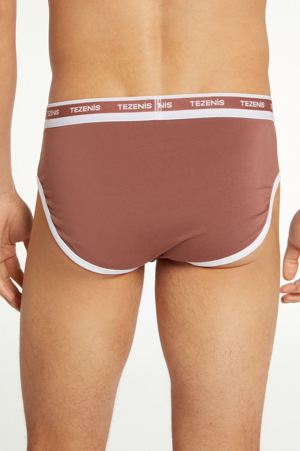 Tezenis Two-tone Bawełniane Panties with Logoed Elastic Niebieskie Niebieskie | 0234-WQZOS