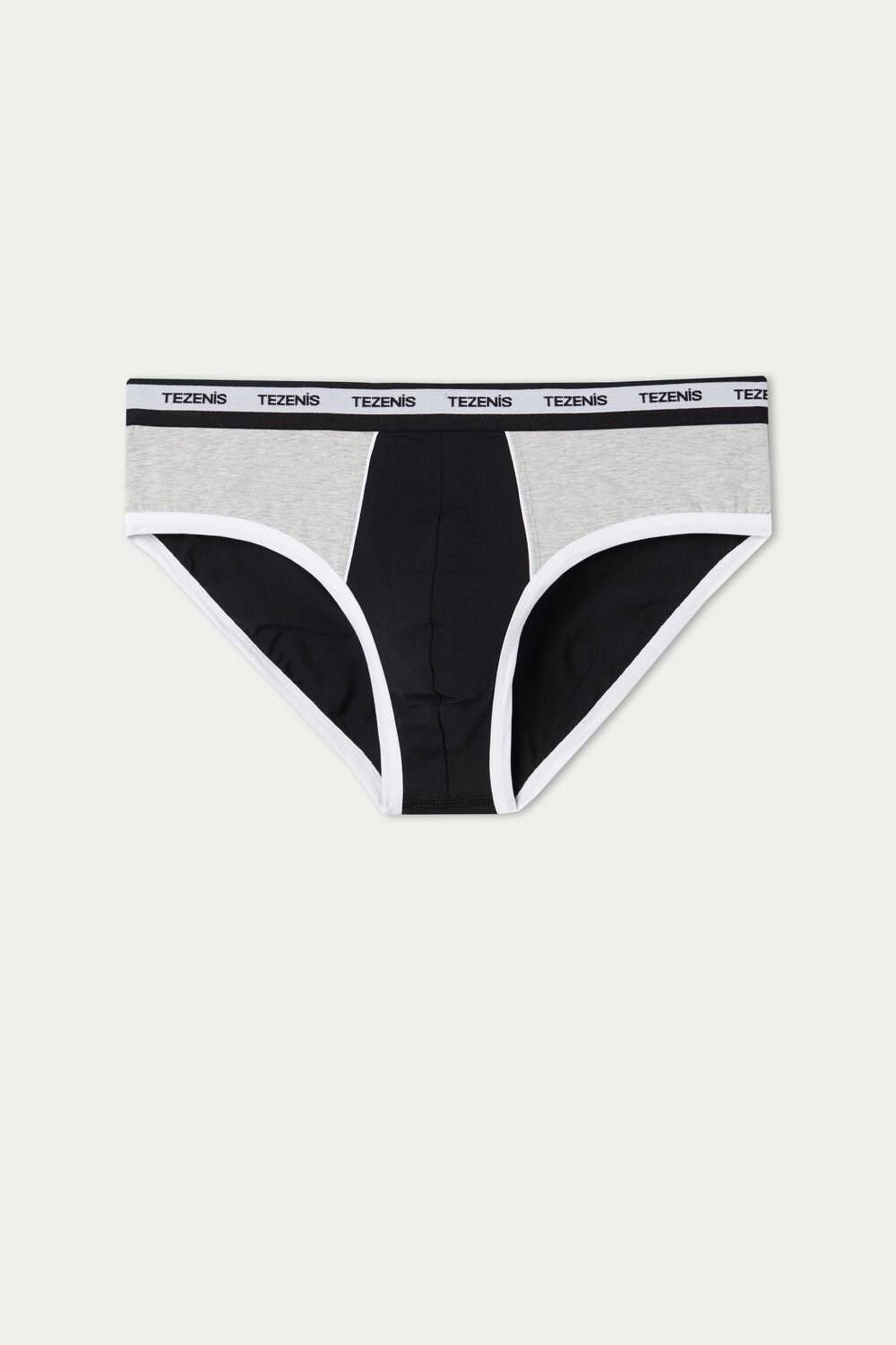 Tezenis Two-tone Bawełniane Panties with Logoed Elastic Czarne | 7316-THKIC