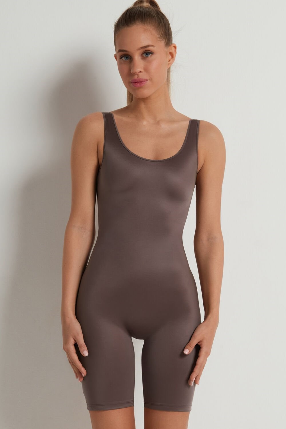 Tezenis Ultralight Shaping Krótkie Jumpsuit Brązowe | 2459-JUYPD