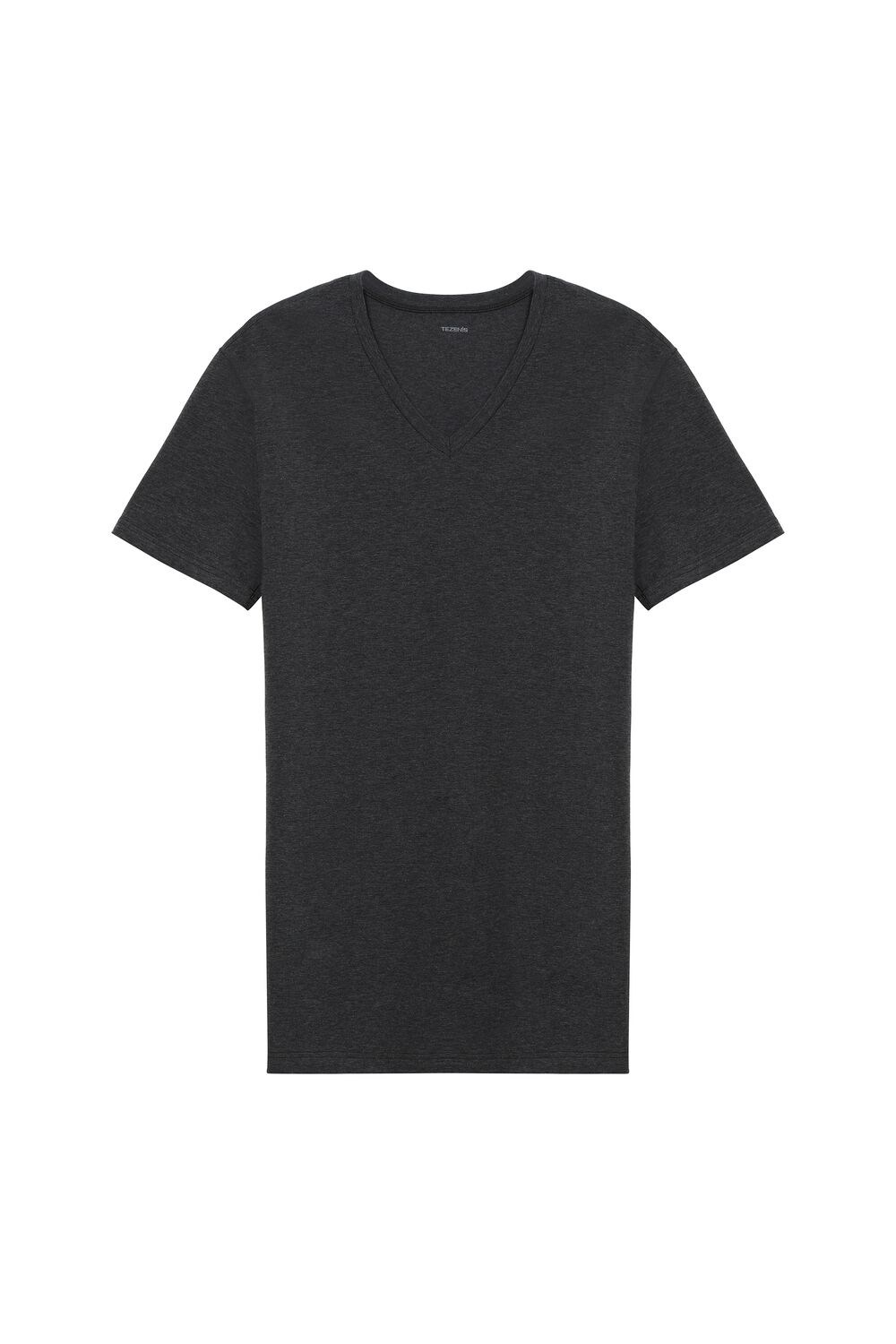 Tezenis V-Neck Stretch-Bawełniane T-Shirt Szare Ciemny | 7201-ILRAT