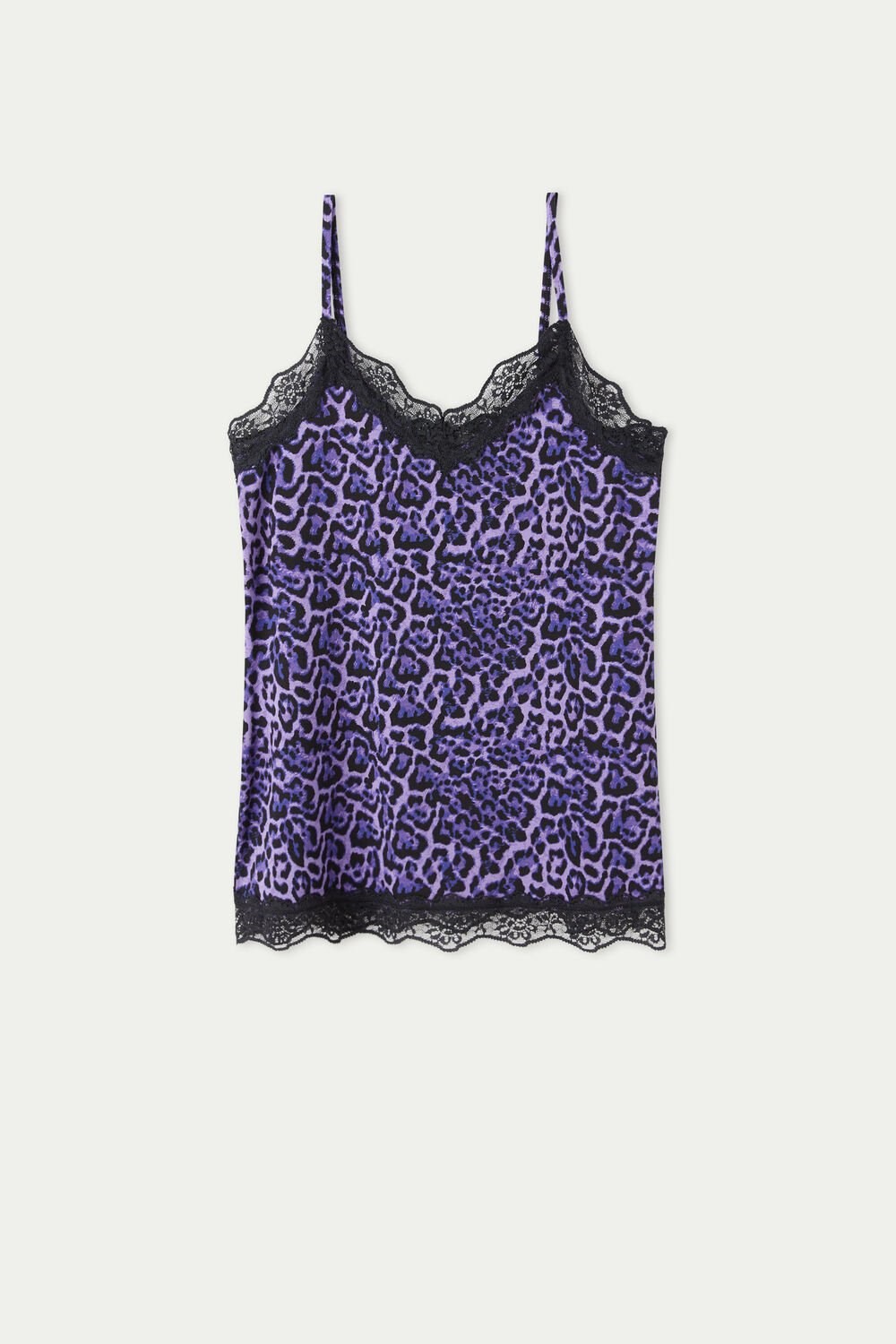 Tezenis V Neck Tank Top with Koronkowe Insert Violet Violet Animal Print 305v | 8105-DTYWA