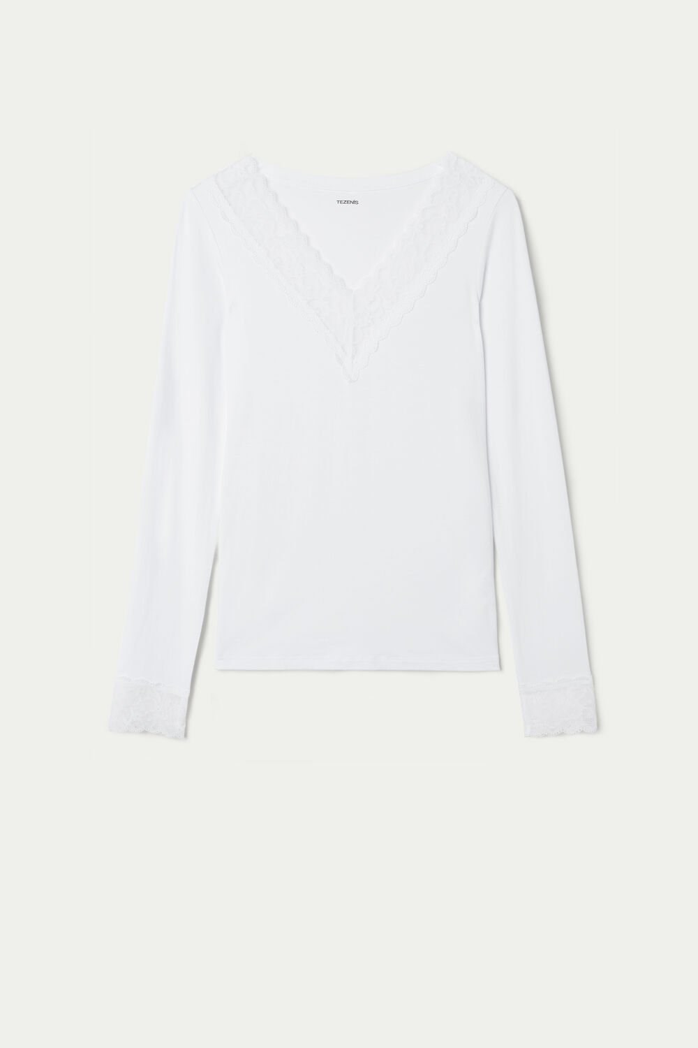 Tezenis V-Neck Viscose Shirt Białe Białe | 7648-TCBSY