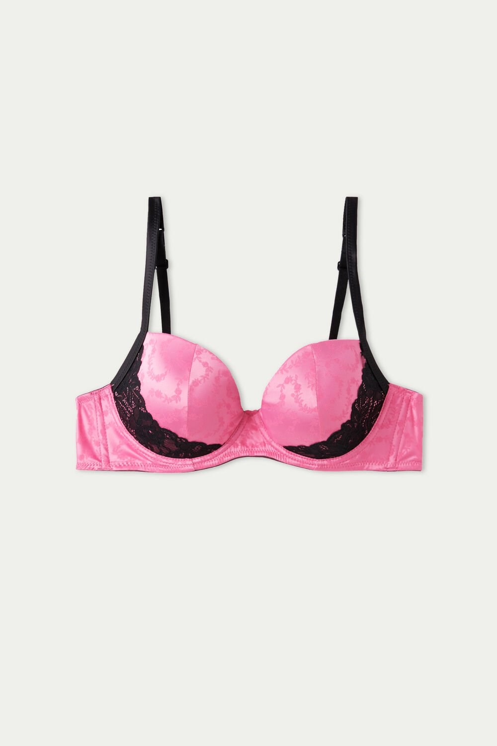 Tezenis Wien Love Bouquet Lightly Watowany Balconette Bra Czarne | 7204-VLTNF