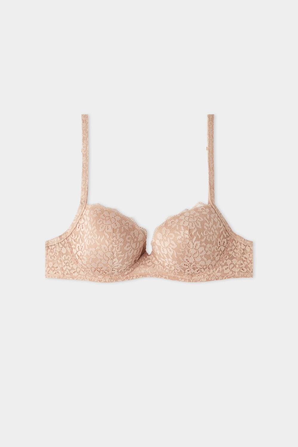 Tezenis Wien Recycled Koronkowe Lightly Watowany Balconette Bra Nude Natural Blush 1905 | 1723-GTDCF