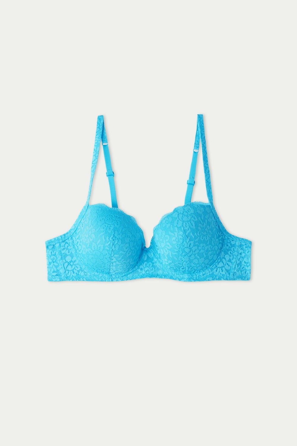 Tezenis Wien Recycled Koronkowe Lightly Watowany Balconette Bra Głęboka Niebieskie Niebieskie | 2703-USPXG