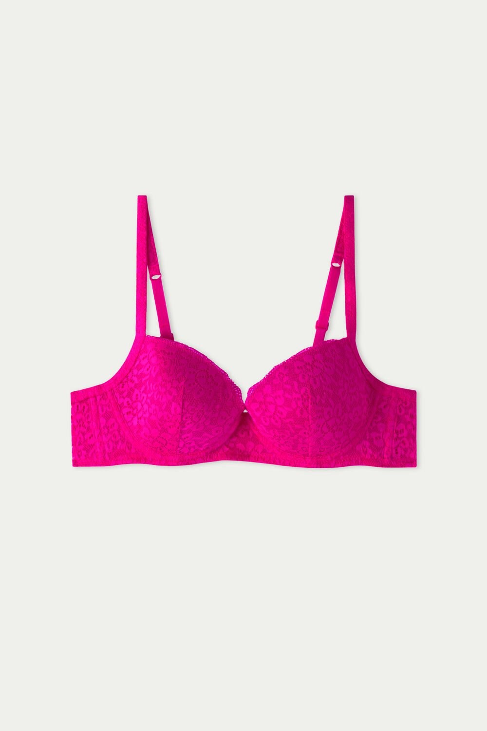 Tezenis Wien Recycled Koronkowe Lightly Watowany Balconette Bra Różowe Fuksja | 2946-JVBFQ