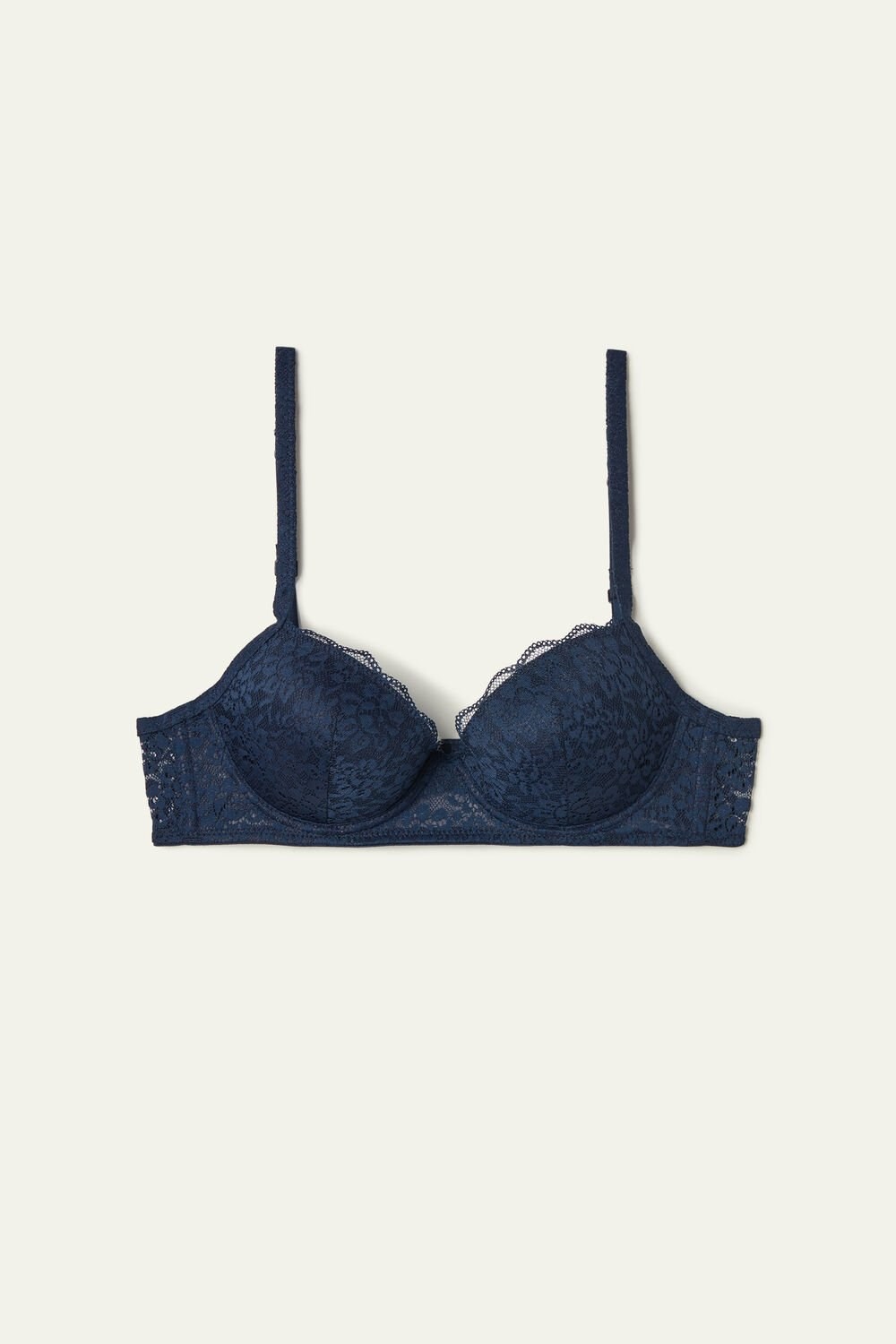 Tezenis Wien Recycled Koronkowe Lightly Watowany Balconette Bra Niebieskie Niebieskie | 5208-DNUQR