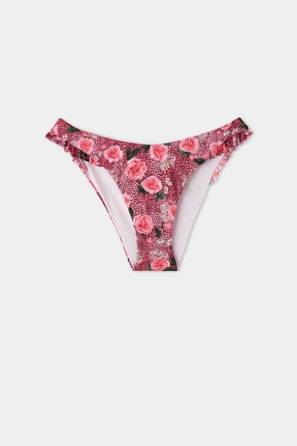 Tezenis Wild Roses High-Cut Bikini Bottoms Różowe | 0461-IKUGF