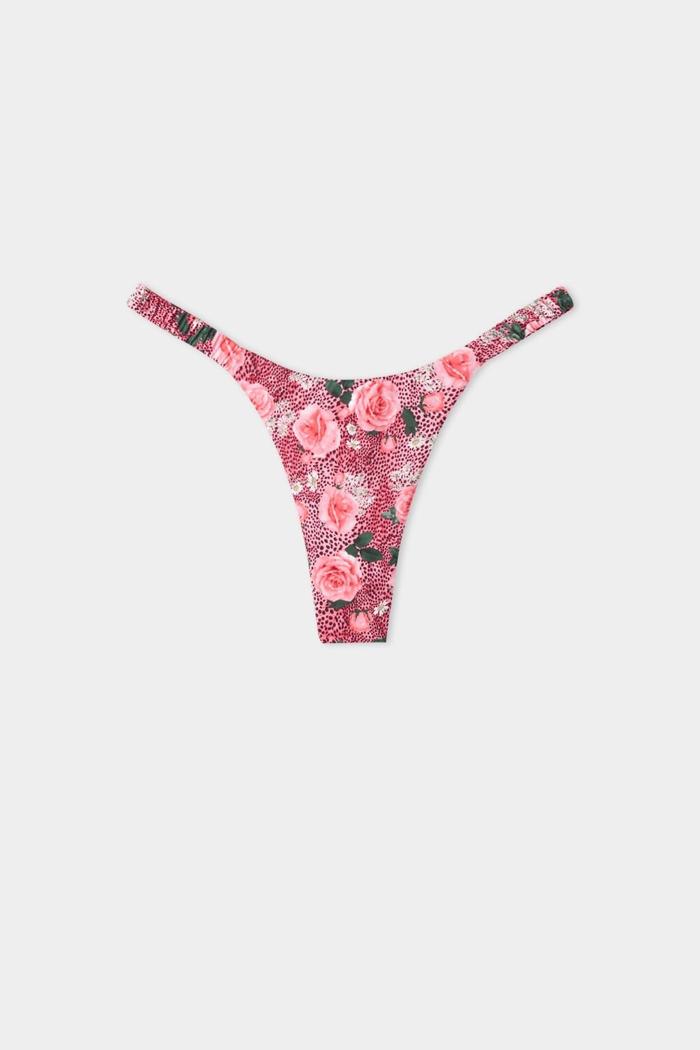 Tezenis Wild Roses String Brazilian Bikini Bottoms Różowe | 0982-HDNJV