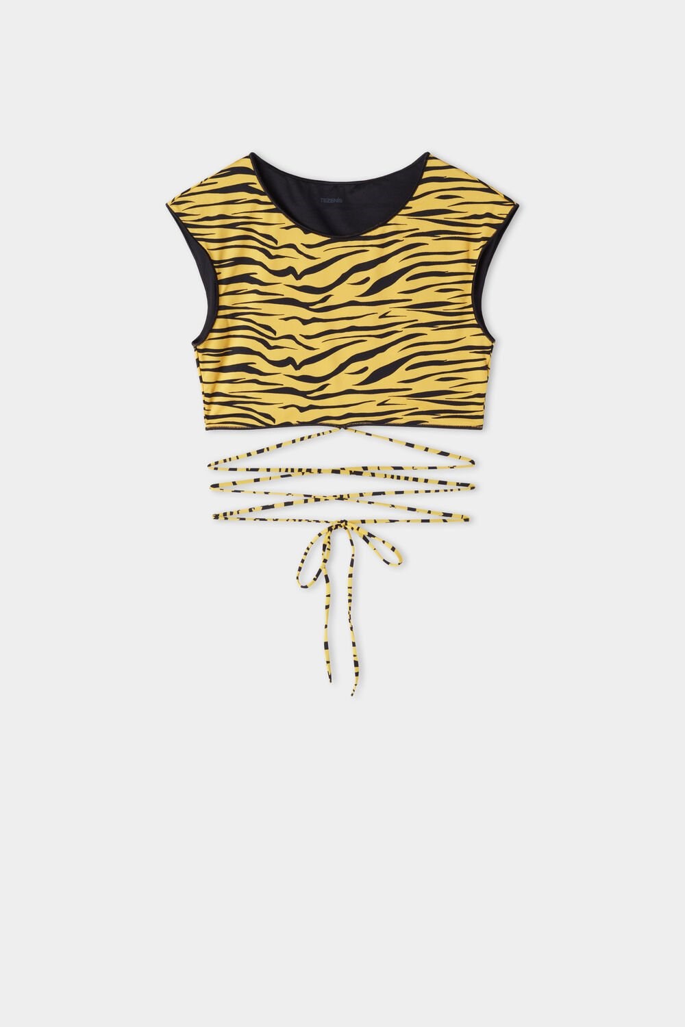 Tezenis Yellow Zebra Bra-Styl Bikini Top Czarne Żółte | 5140-DLRST