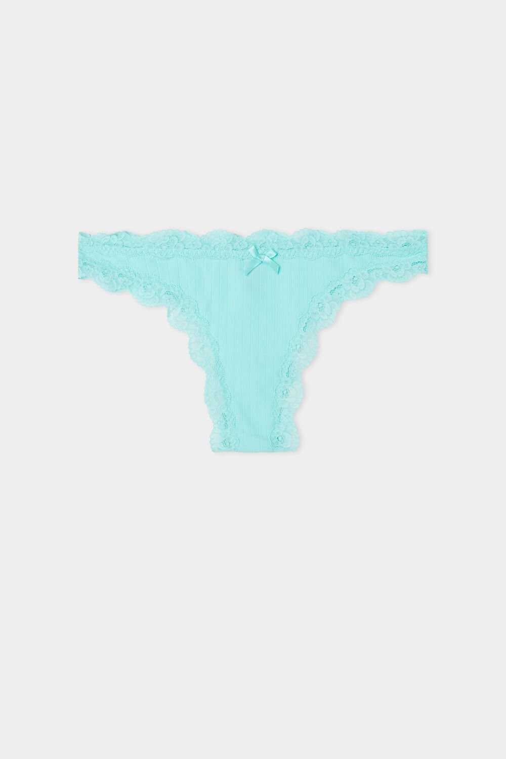 Tezenis Żebrowany Brazilian Panties with Koronkowe Trim Głęboka Niebieskie Głęboka Niebieskie | 3057-ZORIN