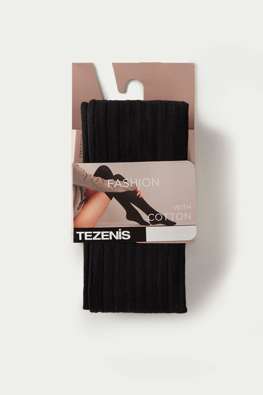 Tezenis Żebrowany Over-The-Knee Socks Czarne Czarne | 4579-DWYVC