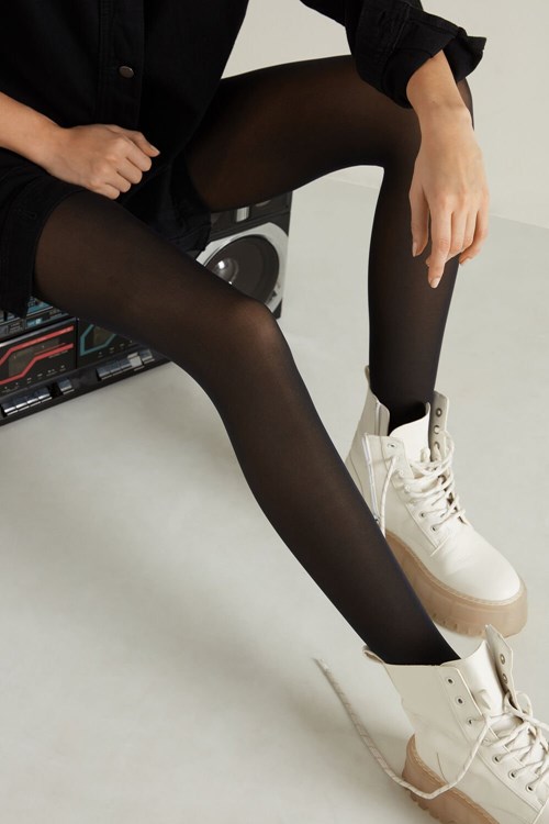 Tezenis 2 X 50 Den Opaque Microfiber Tights Czarne Czarne | 1376-ALTFG