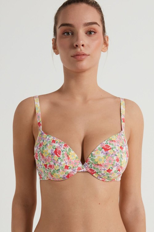 Tezenis Athens Printed Push-Up Bra Floral Wildflower Print 294v | 0431-JMOXS