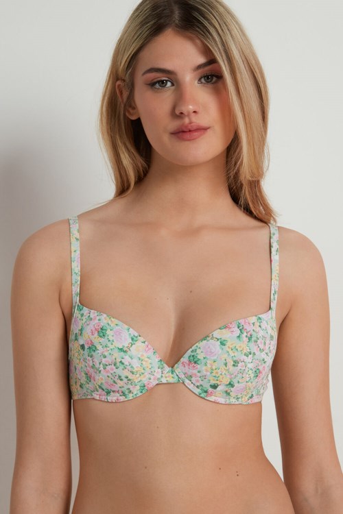 Tezenis Athens Printed Push-Up Bra Floral Pastel Country Print 636v | 5241-JNBDI